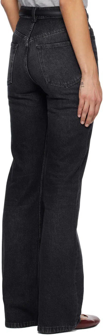 Apc Button-fly Flared Jeans In Black
