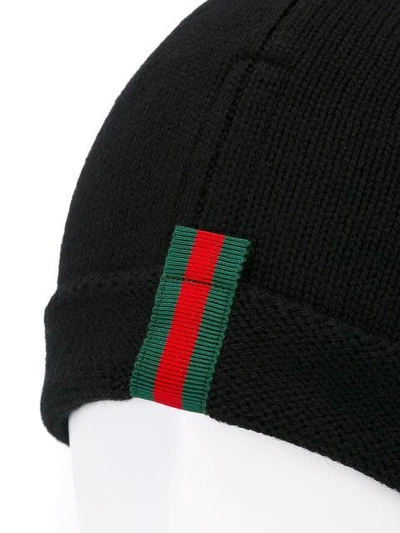 Shop Gucci Striped Detailing Beanie