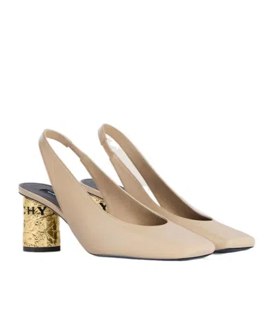 Givenchy Tape Slingbacks In Mirror Effect Leather In Brown