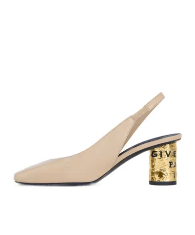 Givenchy Tape Slingbacks In Mirror Effect Leather In Brown