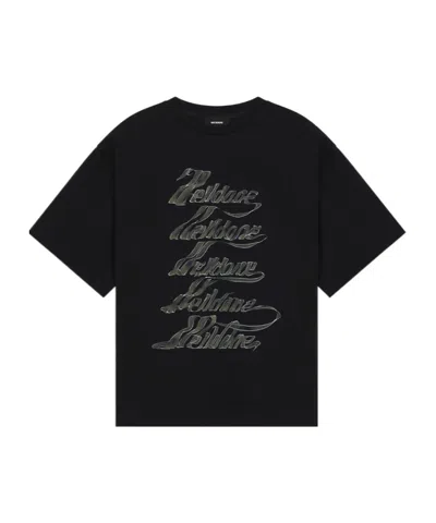 We11 Done Logo-print Oversized T-shirt In Black