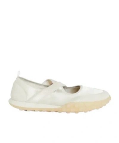 Jil Sander Cross-over Ballet Flats In White