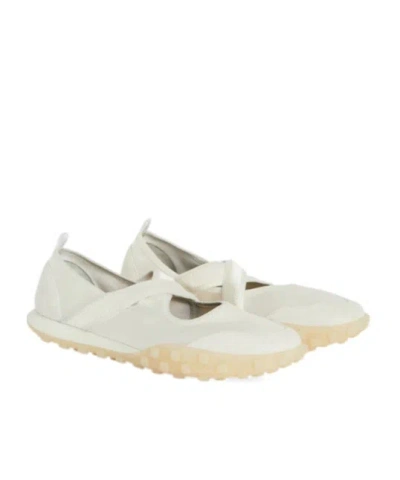 Jil Sander Cross-over Ballet Flats In White