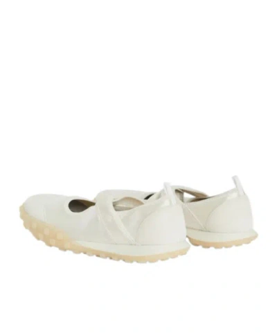 Jil Sander Cross-over Ballet Flats In White
