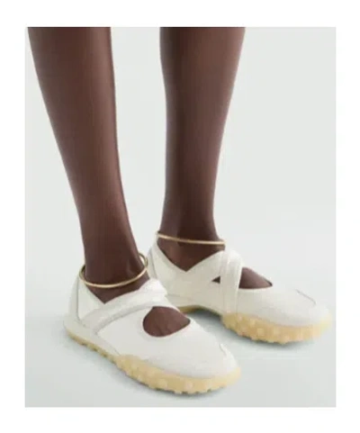 Jil Sander Cross-over Ballet Flats In White