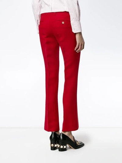 Shop Gucci Bootcut Trousers - Red