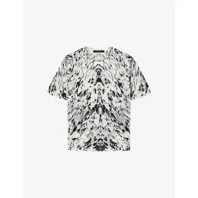 Allsaints Womens Canter Ecru Wh Anouk Slim Wool-knit T-shirt In White