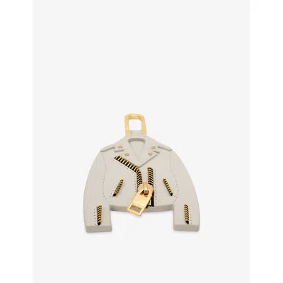 Allsaints Balfern Leather Keyring In White