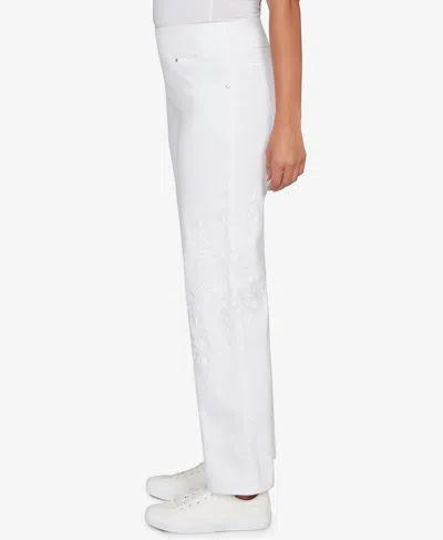 Ruby Rd. Petite Embroidered Stovepipe Pull On Jeans In Multi