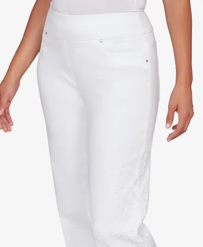 Ruby Rd. Petite Embroidered Stovepipe Pull On Jeans In Multi