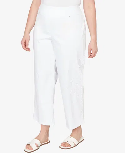 Ruby Rd. Plus Size Embroidered Stovepipe Pull On Jeans In Multi