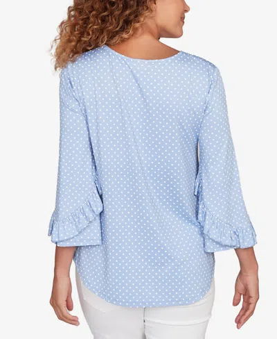 Ruby Rd. Petite Polka Dot Puff Print Knit Top In Multi