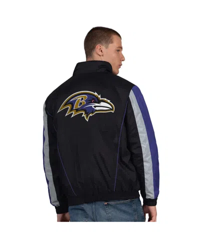 Starter Black Baltimore Ravens Thursday Night Gridiron Half-zip Jacket In Black
