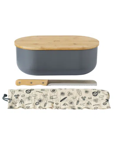 Pebbly Storage 4-pc. Bread Box In Gray