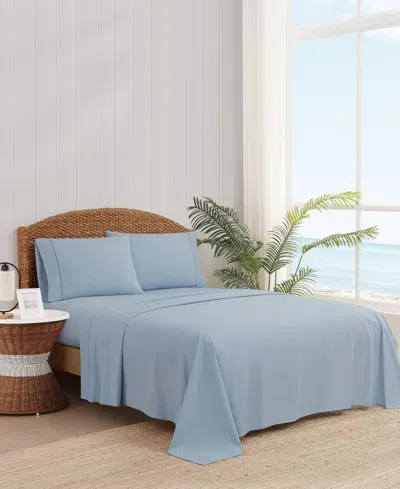 Oceanfront Resort Embroidered Percale 200-thread Count 5-pc. Sheet Set, Split King In Blue