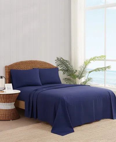 Oceanfront Resort Embroidered Percale 200-thread Count 4-pc. Sheet Set, King In Blue