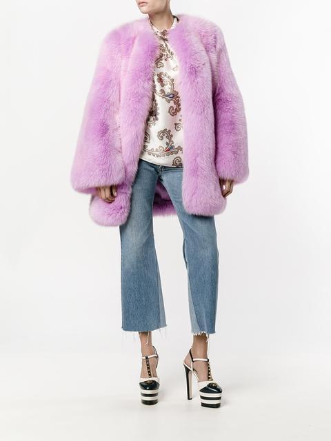 gucci pink fur coat