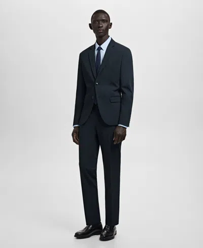 Mango Slim Fit Suit Jacket In Blue