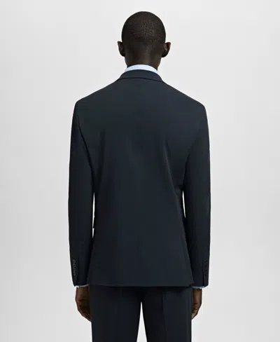 Mango Slim Fit Suit Jacket In Blue