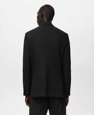 Mango Boston Double Breasted Blazer In Black