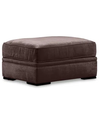Macy's Teddie 32" Plush Fabric Ottoman In Brown