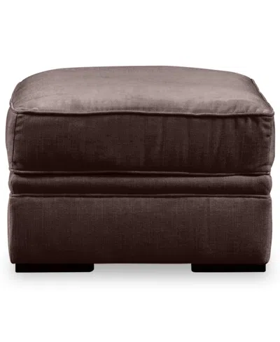 Macy's Teddie 32" Plush Fabric Ottoman In Brown