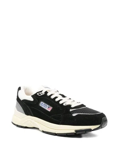 Autry Hyperway Sneakers In Black Mesh And Velvet In Black
