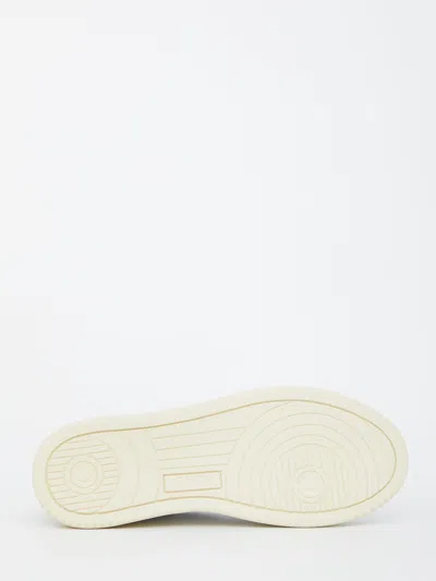 Autry Low-top Sneakers With Hybrid Leather Design And Metallic Accent In Multi