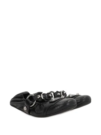 Balenciaga Black Le City Ballet Flats In Animal Print