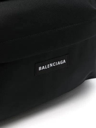 Balenciaga Explorer Backpack With Logo Patch In Black