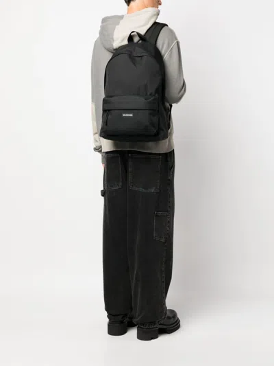 Balenciaga Explorer Backpack With Logo Patch In Black