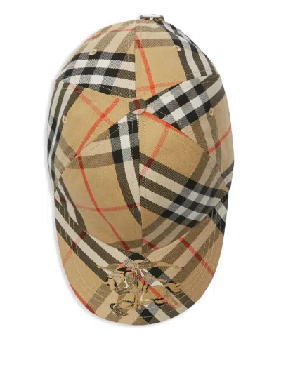 Burberry Equestrian Knight Patch Check Baseball Cap In Multi