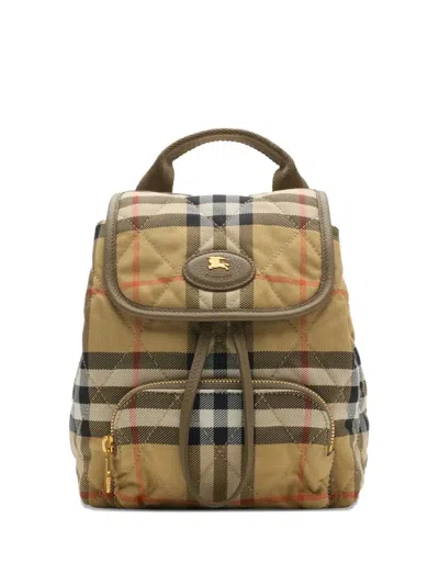 Burberry Mini Horseshoe Quilted Nylon Backpack Bags In Multi