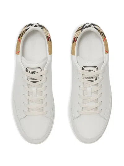 Burberry Low Top Sneakers Contrast Heel Detail Rubber Sole In Multi
