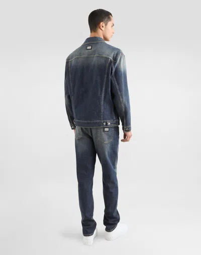 Dolce & Gabbana Regular-fit Blue Wash Stretch Jeans In Blue