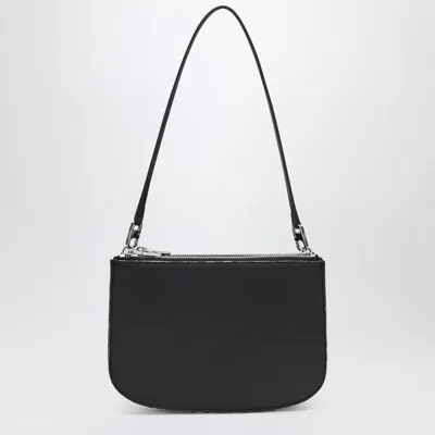 Diesel 1dr Black Shoulder Bag With Oval D Patch In Leather Woman In Black