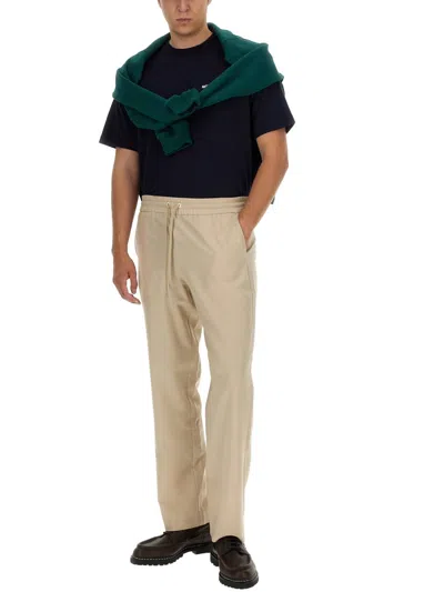 Drôle De Monsieur Blue Crewneck T-shirt With Slogan Print On The Front And Back In Cotton Man In Neutral