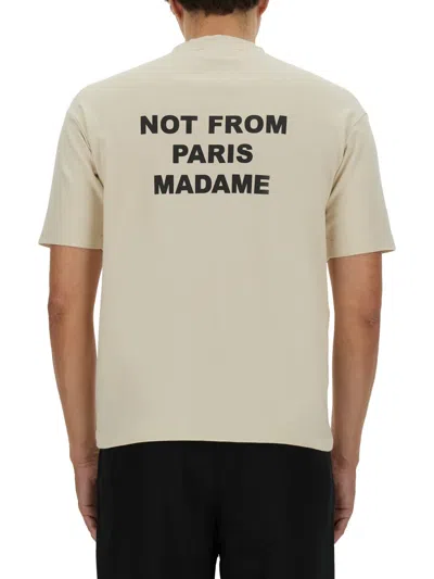 Drôle De Monsieur Le T-shirt Slogan Printed Cotton T-shirt In Neutral
