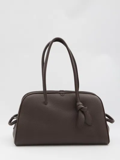 Jacquemus Le Turismo Shoulder Bag Knotted Detail Leather In Brown