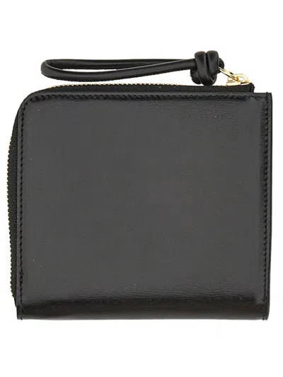 Jil Sander Leather Card Holder In Black