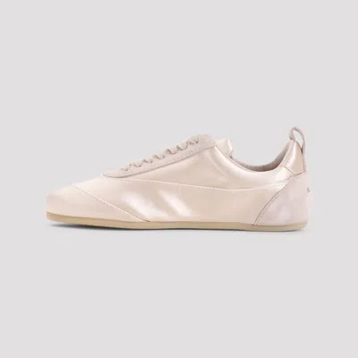Jil Sander Etage Satin And Suede Low-top Sneakers In Neutral