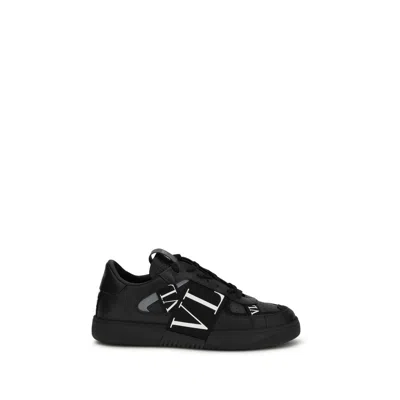 Valentino Garavani Man Sneakers Black Size 7 Leather, Textile Fibers