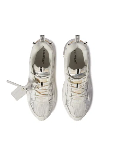 Off-white Ow Be Right Grey Low Top Sneakers With Zip-tie Detail In Mesh And Leather Man In Gray
