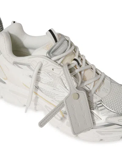 Off-white Ow Be Right Grey Low Top Sneakers With Zip-tie Detail In Mesh And Leather Man In Gray