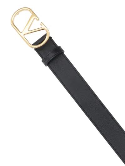 Valentino Belt Adjustable Length Multiple Holes Design In Black