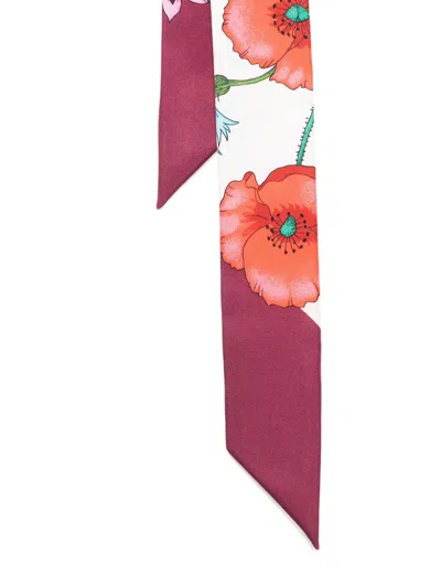 Gucci Women Printed Silk Foulard In Purple