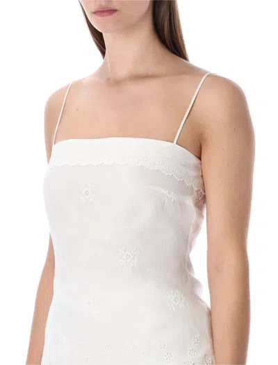 Magda Butrym Embroidered Lace Top In White