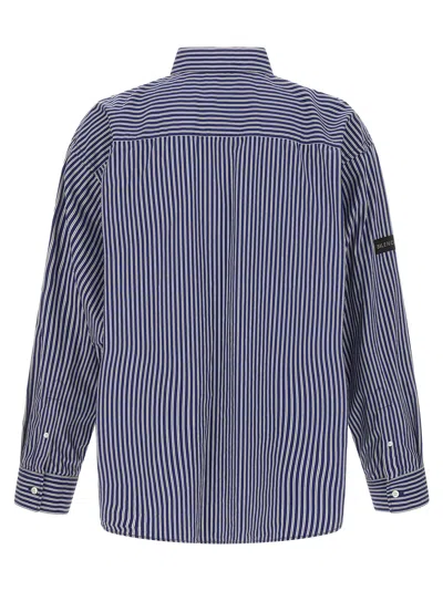 Balenciaga Poplin Shirt Striped Long Sleeves Pocket In Black