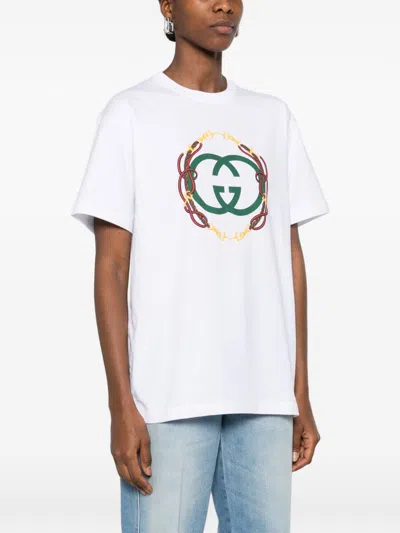 Gucci Interlocking G Cotton Jersey T-shirt In White