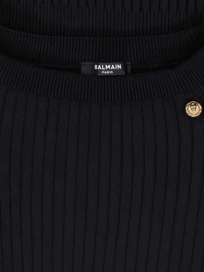 Balmain Button Sweater In Black